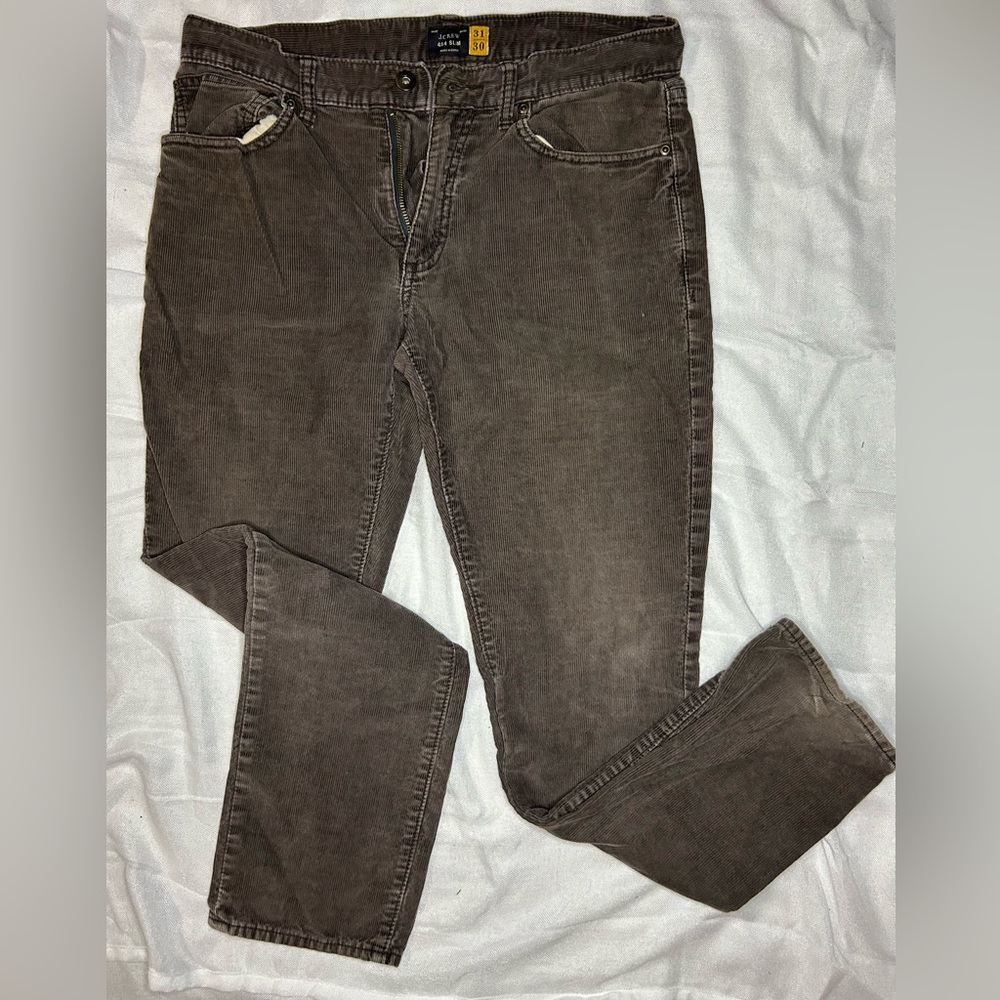 Jcrew mens corduroy slim pants 31x30 grey